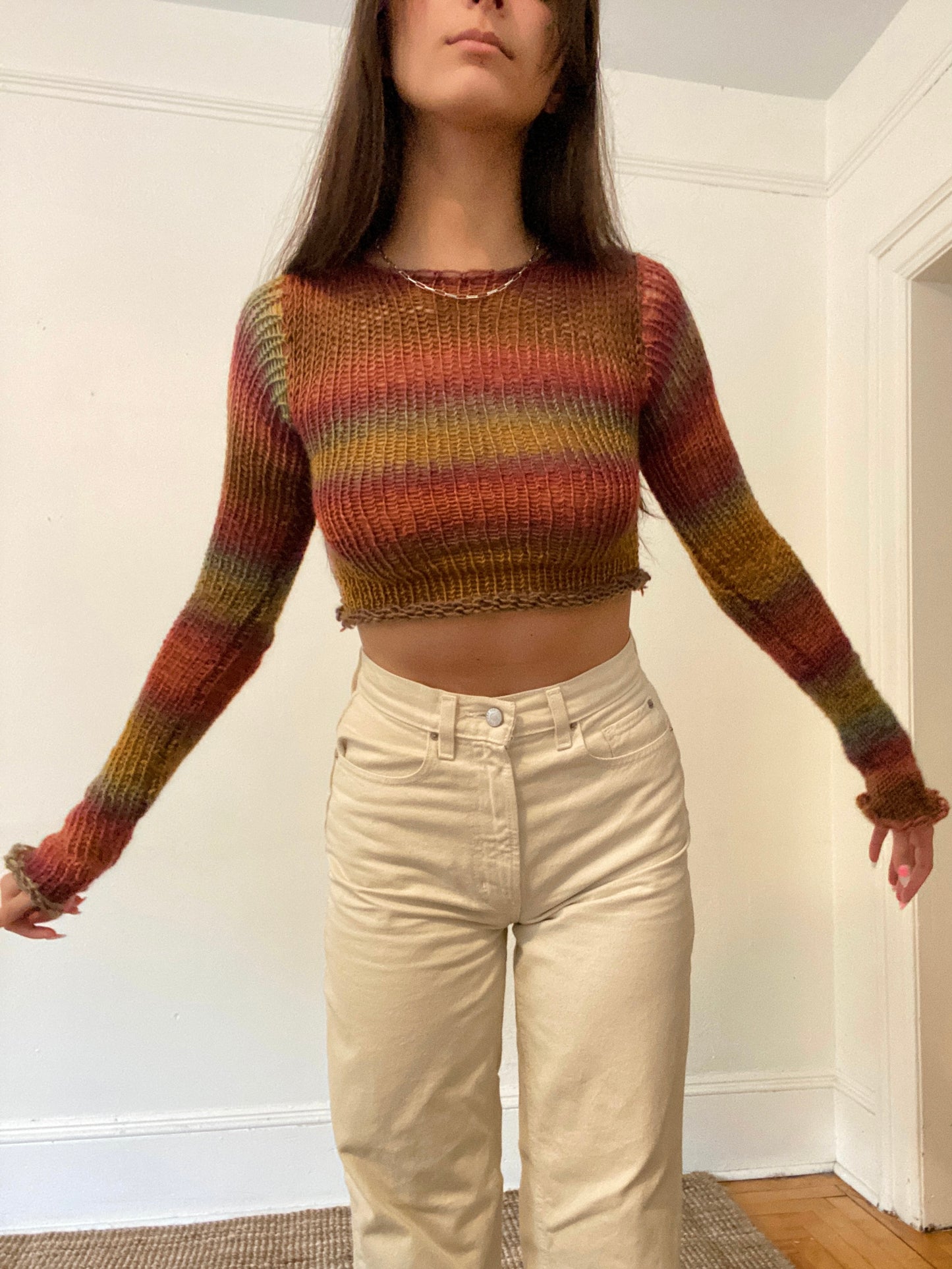 Cailyn Cropped Mesh Long Sleeve